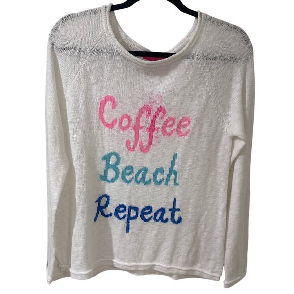 Lilly Pulitzer Coffee Beach Repeat Danette Sweater Resort Beachy Lightweight, S - Picture 2 of 8
